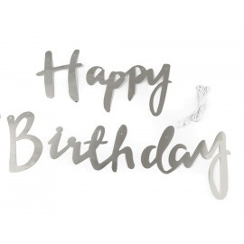 Girlanda Happy Birthday stříbrná