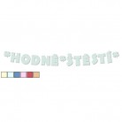 Papírová girlanda Hodně štěstí perleťová mátová