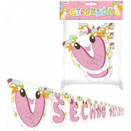 Girlanda papírová VŠECHNO NEJLEPŠÍ dívčí