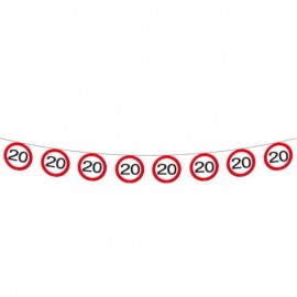 Girlanda narozeniny dopravní značka 20 let, 12m