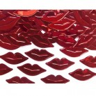 Konfety metalické červené rty 15 g