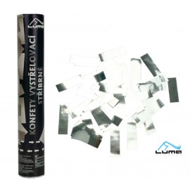 Konfety vystřelovací 30 cm stříbrné