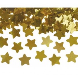 Vystřelovací konfety zlaté hvězdy 60cm