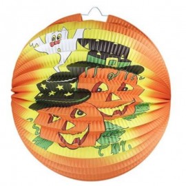 Lampion koule Halloween oranžový 25cm (veselá dýně)