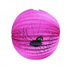 Lampion fialový s pavoukem Halloween koule 25 cm
