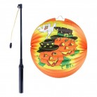 Lampion Halloween dýně 15cm hůlka 40cm