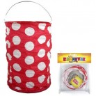 Lampion červený s tečkami na čajovou svíčku