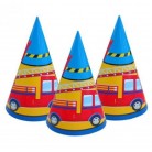 Party papírové čepičky hasiči 6 ks