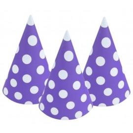 Papírová čepička s puntíky fialová