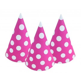 Papírová čepička s puntíky růžová