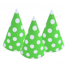 Papírová čepička s puntíky zelená