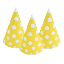 Papírová čepička s puntíky žlutá