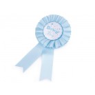 Párty brož / odznak 8 cm dětská modrá