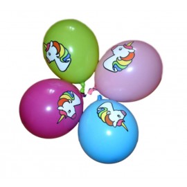 Balonky kulaté Jednorožec barevný potisk 4 Ks