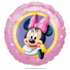 Fóliový balonek MINNIE, kulatý, růžový, 43 cm