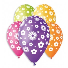 Balonky s potiskem 5 ks květiny