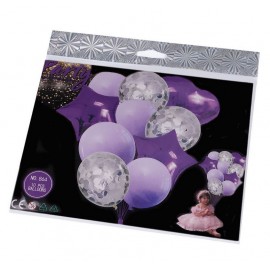 Nafukovací balónky s konfetami sada fialová