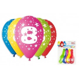 Nafukovací balonek 30 cm číslice 8, 5 ks v balení