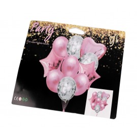 Nafukovací balónky s konfetami sada 1 pudrová