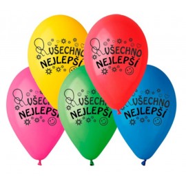 Balonek nafukovací sada Všechno nejlepší 10 ks,26 cm