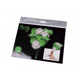 Nafukovací balónky s konfetami sada 5 zelená pastelová