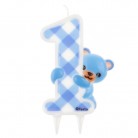 Svíčka "1" modrá 7x12 cm