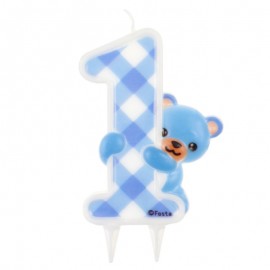 Svíčka "1" modrá 7x12 cm