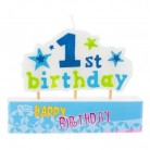 Svíčka "1st birthday" modrá