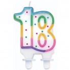 Svíčka s puntíkama "18" vel. 8 cm