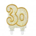 Svíčka narozeninová číslice 30 zlatá