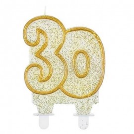 Svíčka narozeninová číslice 30 zlatá