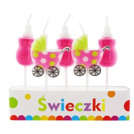 Sada svíček "Pink Baby" 5ks