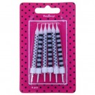 Svíčky narozeninové černobílé 6 ks