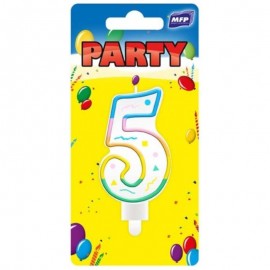 Dortová svíčka 5 duhová