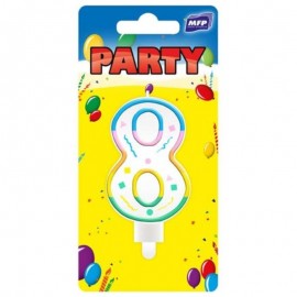 Dortová svíčka 8 duhová