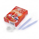 Dortové svíčky bez odkapu s držáky 15 ks modré