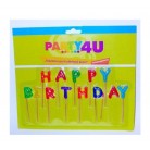 Svíčky, písmena "Happy birthday"