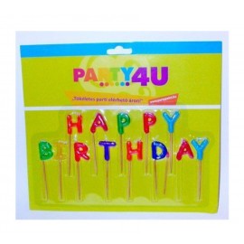 Svíčky, písmena "Happy birthday"