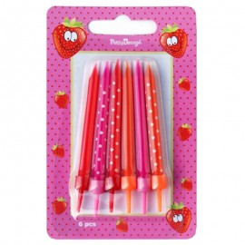 Svíčky narozeninové jahůdkové 6 ks