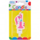 Svíčka číslice 1 - Duhový jednorožec