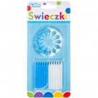 Svíčka dortová modrá a bílá 24 ks