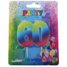 Párty svíčka číslo 60 duha