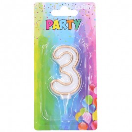 Párty svíčka 3 zlatá