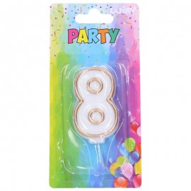 Párty svíčka 8 zlatá