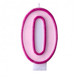 Narozeninová svíčka číslo 0 růžová