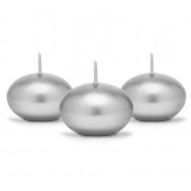Plovoucí svíčka - metalická stříbrná 4 cm