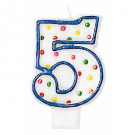 Svíčka číslo 5 tečky