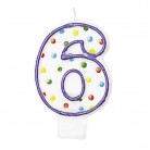 Svíčka číslo 6 tečky