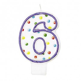 Svíčka číslo 6 tečky