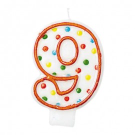 Svíčka číslo 9 tečky